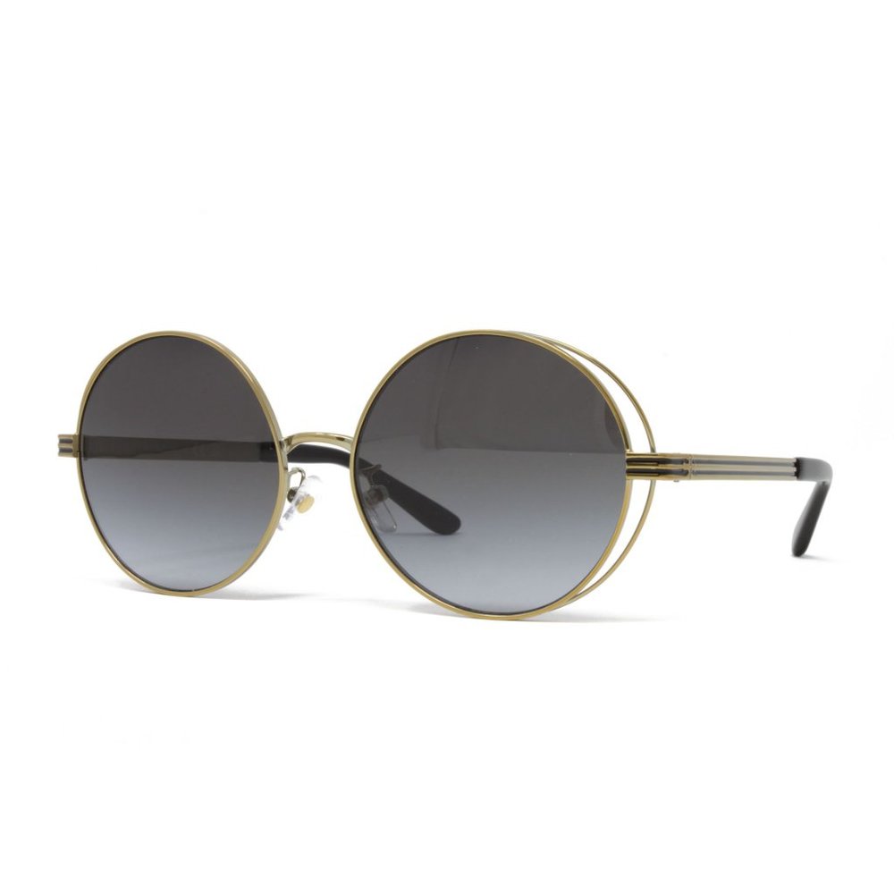 Tory Burch Sunglasses Women's Round TY6085 32788G Shiny Gold 56mm Grey Lens NEW!
